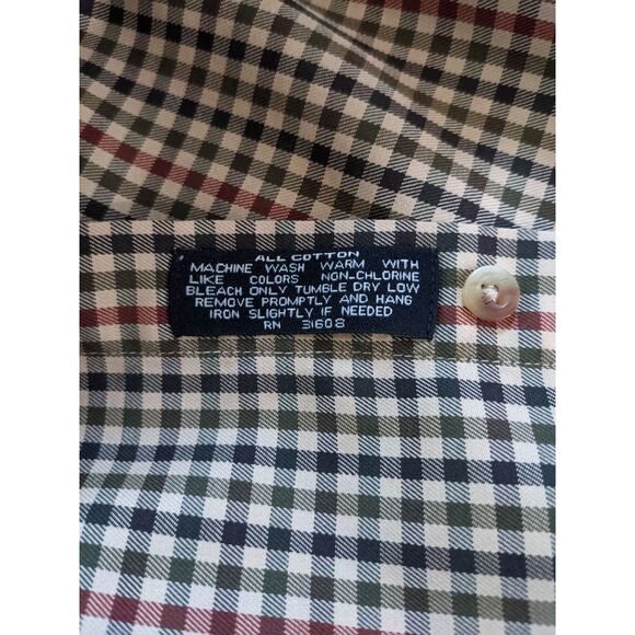 Jos. A. Bank Plaid Button Down Shirt Size 2XL Tan and Green Check Button-Up - Picture 5 of 5